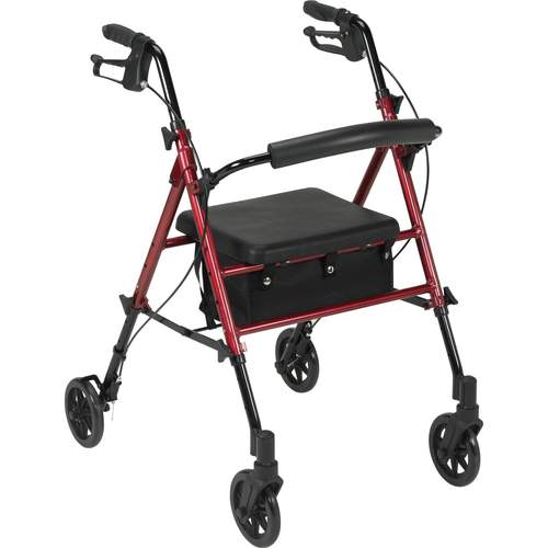 Adjustable Height Rollator with 6 Wheels 4 Wheeled