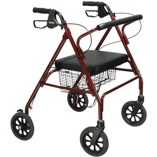 Heavy Duty Bariatric Rollator Walker with Large Padded Seat