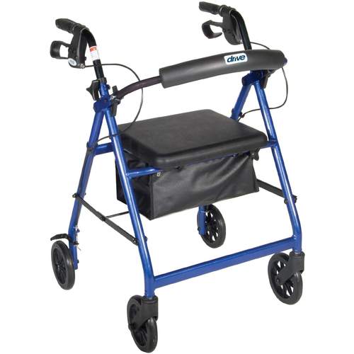 Rollator Walker with Fold Up and Removable Back Support and Padded Seat
